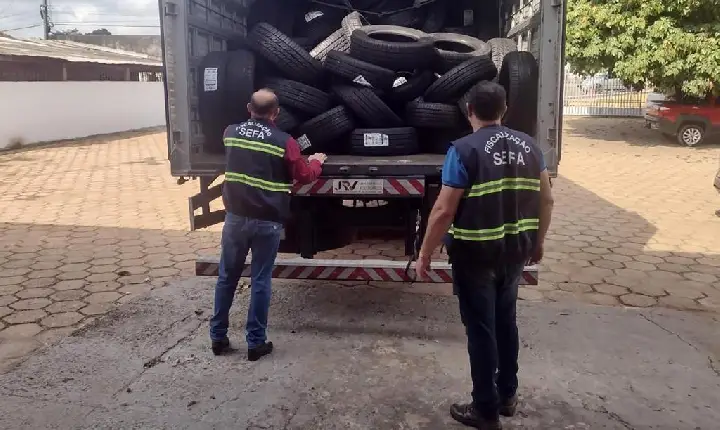SECRETARIA DA FAZENDA APREENDE 300 PNEUS EM DOM ELISEU