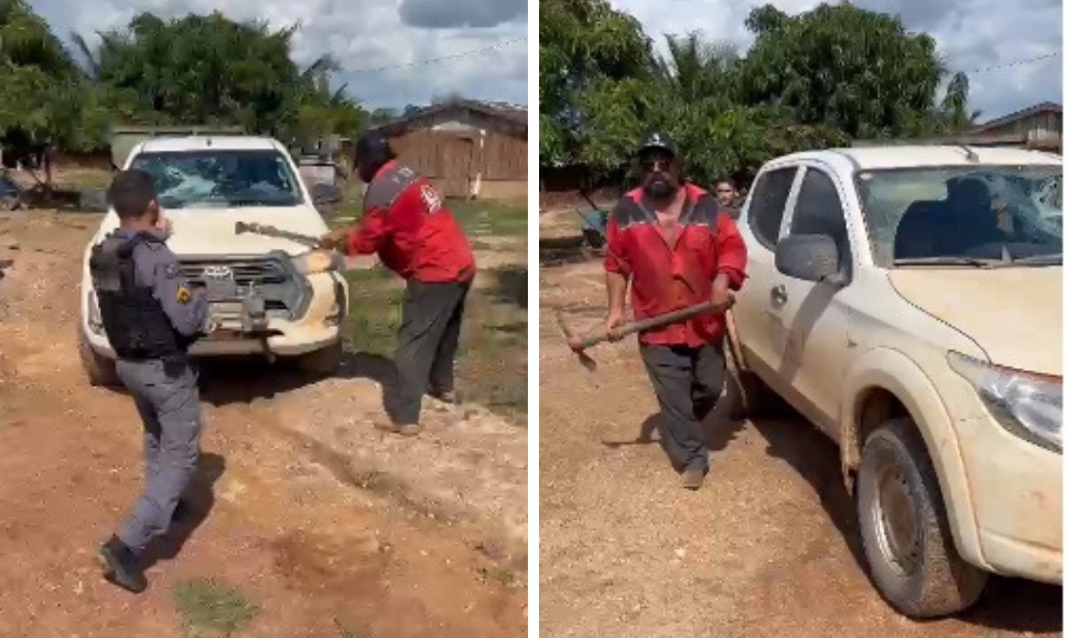 SUSPEITO DE CRIME AMBIENTAL SURTA DURANTE APREENSÃO E DANIFICA CARROS DA SEMA EM MT