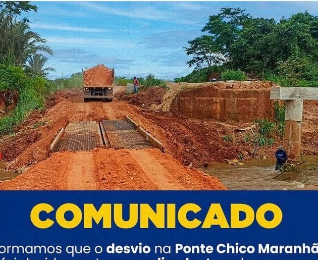 DESVIO DA PONTE CHICO MARANHÃO, EM RIO MARIA, É RECUPERADO APÓS ROMPIMENTO DURANTE CHUVAS
