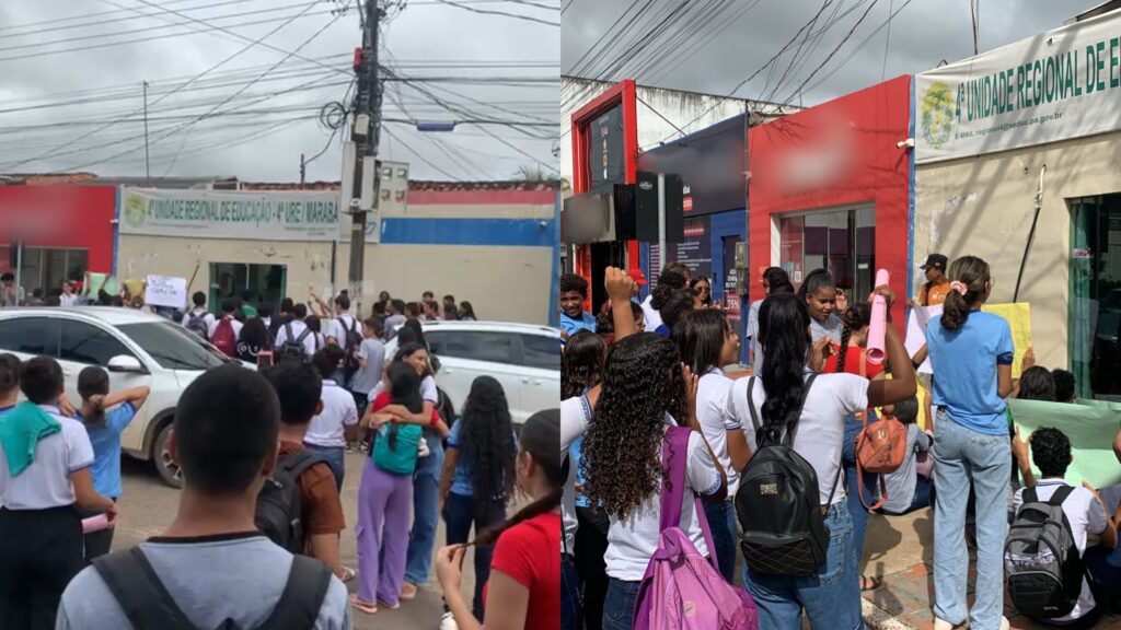 ALUNOS PROTESTAM CONTRA DESCASO NA EDUCAÇÃO PÚBLICA ESTADUAL EM MARABÁ