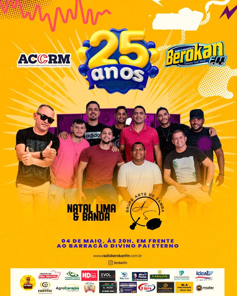 PREPAREM! VEM AÍ FESTA DOS 25 ANOS RADIO BEROKAN FM DE RIO MARIA.