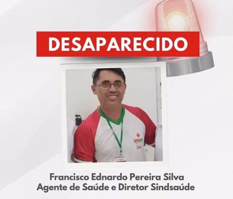FAMÍLIA PROCURA AGENTE DE SAÚDE DESAPARECIDO HÁ QUATRO DIAS APÓS SAIR DO TRABALHO NO CEARÁ