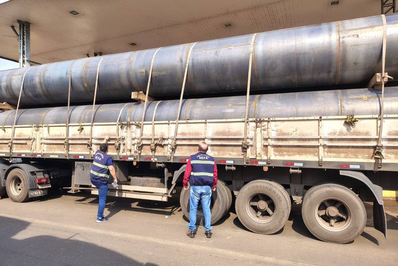 SEFA APREENDE 25 TONELADAS DE TUBOS DE AÇO EM DOM ELISEU