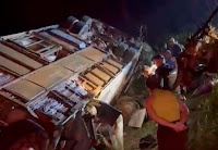 SUL DO PARÁ: ACIDENTE COM ÔNIBUS NA BR-155, ENTRE XINGUARA E SAPUCAIA, DEIXA 1 MULHER MORTA E 29 OCUPANTES FERIDOS