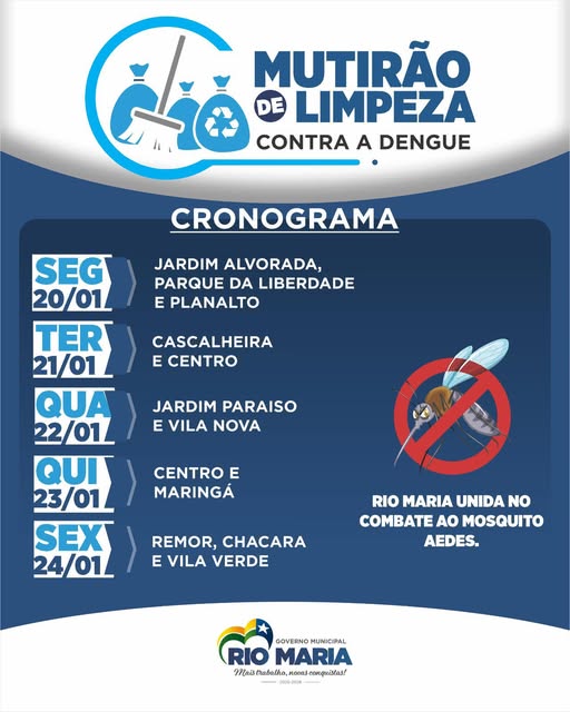 PREFEITURA DE RIO MARIA INTENSIFICA O COMBATE À  DENGUE.