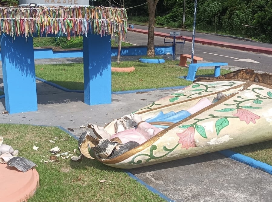 IMAGEM DE NOSSA SENHORA É DESTRUÍDA NO NORDESTE DO PARÁ