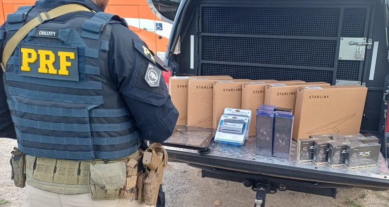 PRF APREENDE APARELHOS ELETRÔNICOS TRANSPORTADOS ILEGALMENTE EM SÃO GERALDO DO ARAGUAIA