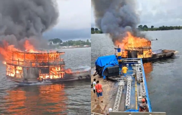 INCÊNDIO ATINGE EMBARCAÇÃO NO MARAJÓ