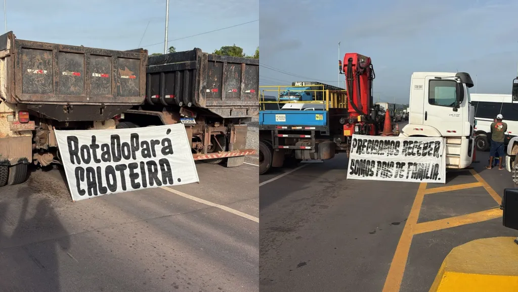 TRABALHADORES BLOQUEIAM PRAÇA DE PEDÁGIO NA ALÇA VIÁRIA EM MOJU POR ATRASO DE SALÁRIOS