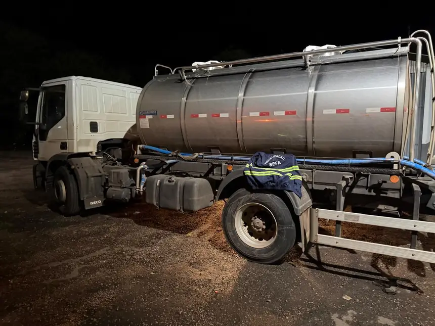 SEFA APREENDE CAMINHÃO TANQUE EM SERRA DO CACHIMBO