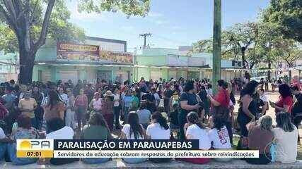 TRABALHADORES DA EDUCAÇÃO PROTESTAM CONTRA DEMISSÕES E PEDEM REFORMAS EM ESCOLAS DE PARAUAPEBAS