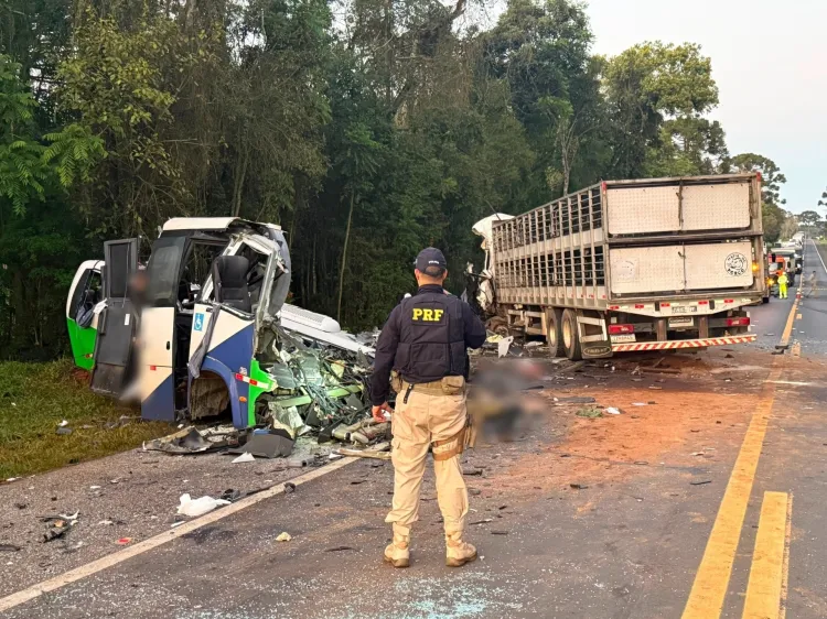 ACIDENTE COM MICRO-ÔNIBUS E CARRETA DEIXA AO MENOS 22 MORTOS NA BR-373